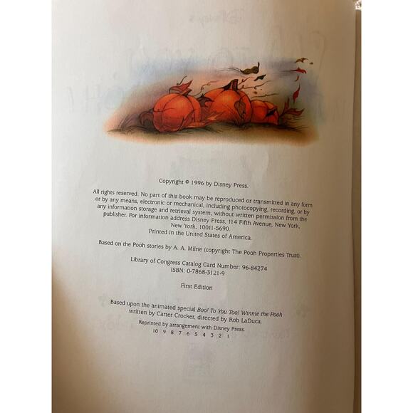 1996 Disney’s Boo to You, Winnie the Pooh by Bruce Talkington, Robbin Cuddy - Picture 2 of 6